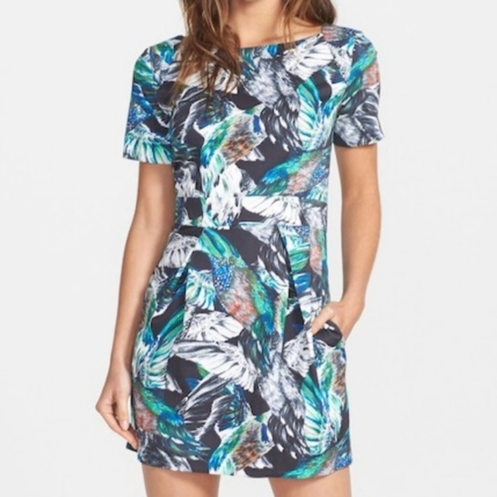 French Connection Womens Stretch Mini Dress Sz 10 $198 Tropical Print